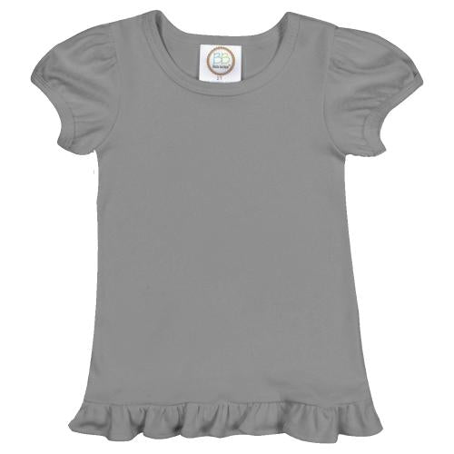 Short Sleeve Ruffle Shirt for Girls Custom Monogram
