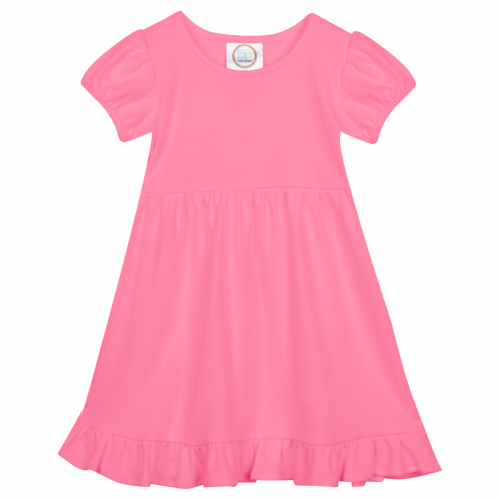 Short Sleeve Ruffle Dress for Girls Custom Monogram