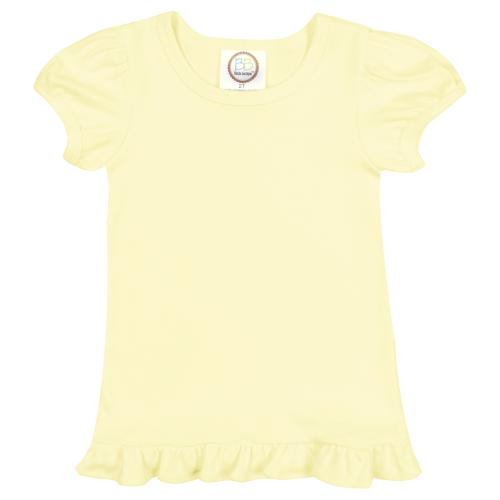 Short Sleeve Ruffle Shirt for Girls Custom Monogram