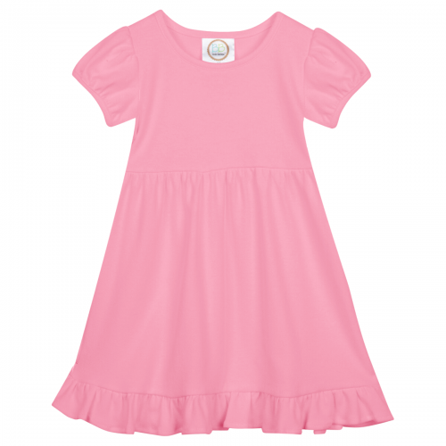 Short Sleeve Ruffle Dress for Girls Custom Monogram