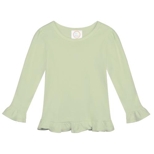 Long Sleeve Ruffle Shirt for Girls Custom Monogram