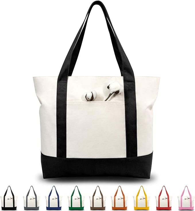 Canvas Tote Bag Custom Monogram