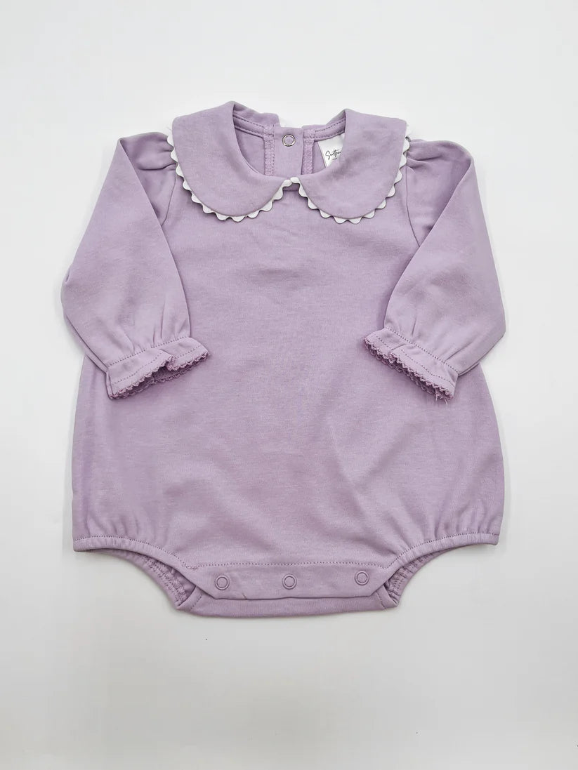 Long Sleeve Scallop Collar Bubble for Girls Custom Monogram