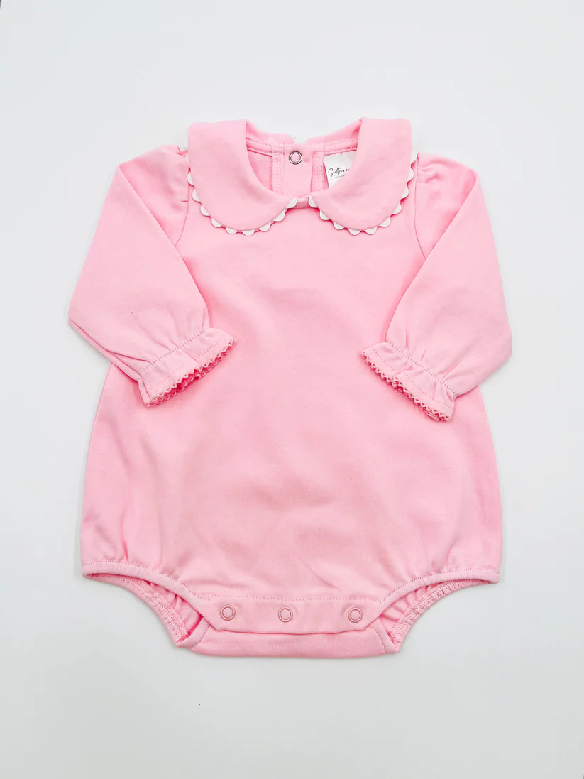 Long Sleeve Scallop Collar Bubble for Girls Custom Monogram