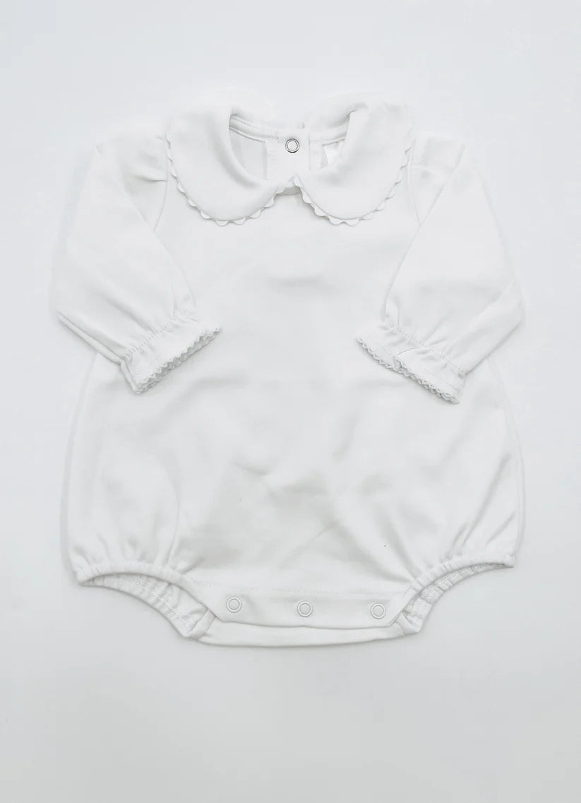 Long Sleeve Scallop Collar Bubble for Girls Custom Monogram