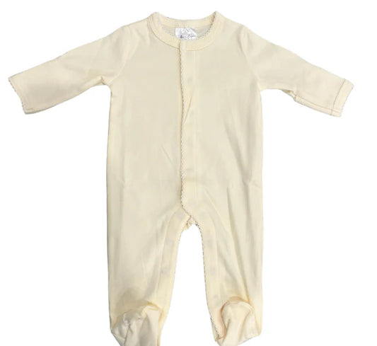 Infant Picot Trim Footie Custom Monogram