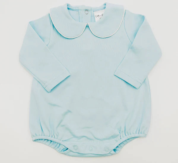 Long Sleeve Piping Collar Bubble for Boys Custom Monogram