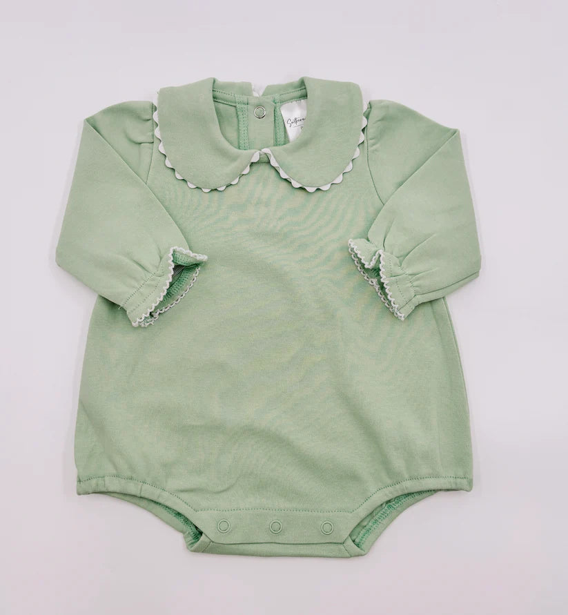 Long Sleeve Scallop Collar Bubble for Girls Custom Monogram