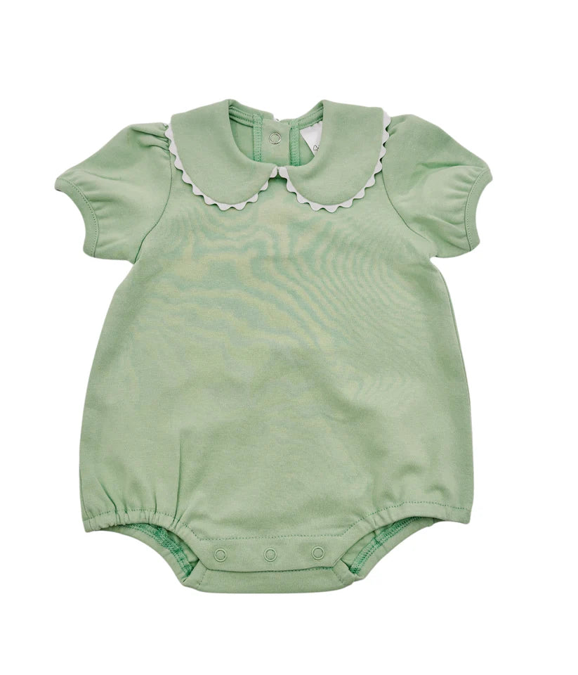 Short Sleeve Scallop Collar Bubble for Girls Custom Monogram