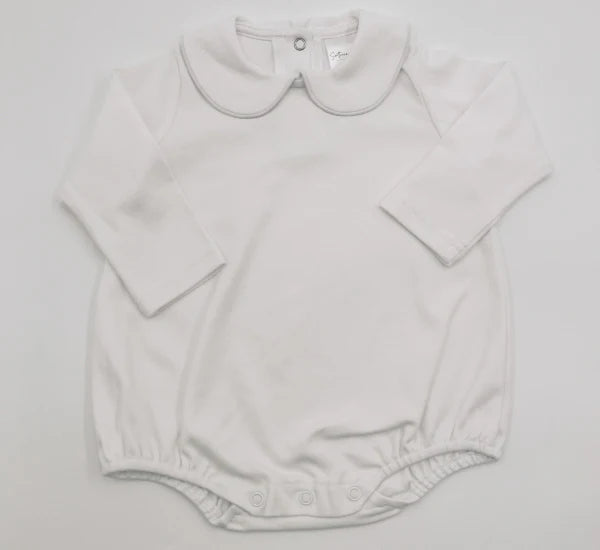 Long Sleeve Piping Collar Bubble for Boys Custom Monogram