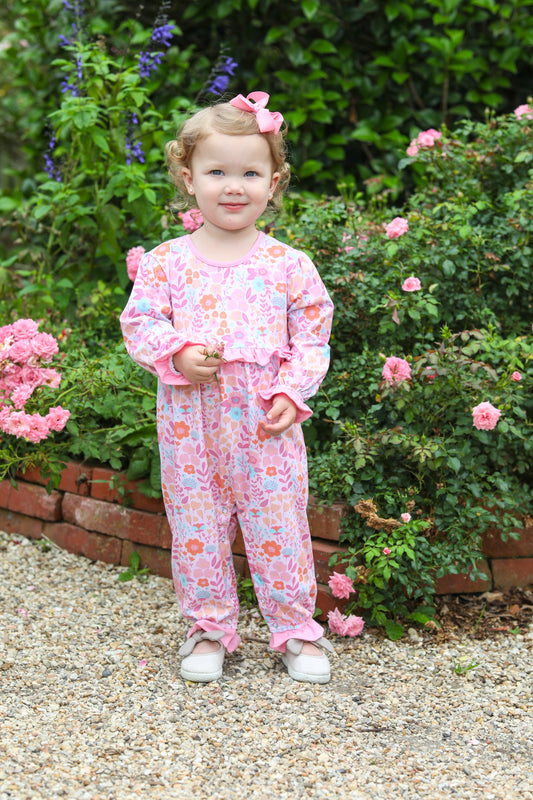Poppy Floral Romper Jellybean by Smock Candy
