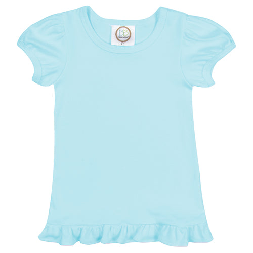 Short Sleeve Ruffle Shirt for Girls Custom Monogram