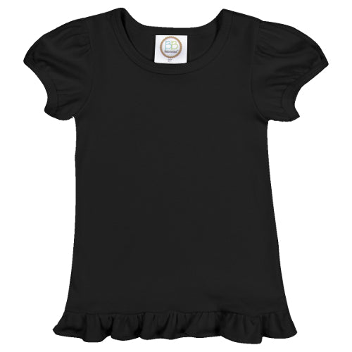 Short Sleeve Ruffle Shirt for Girls Custom Monogram