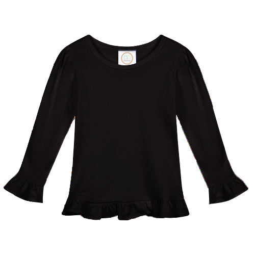 Long Sleeve Ruffle Shirt for Girls Custom Monogram