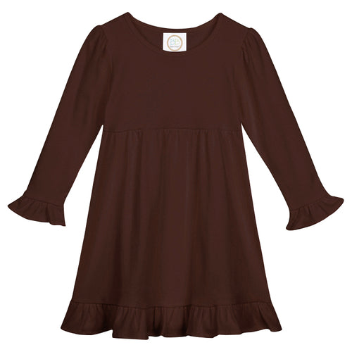 Long Sleeve Ruffle Dress for Girls Custom Monogram