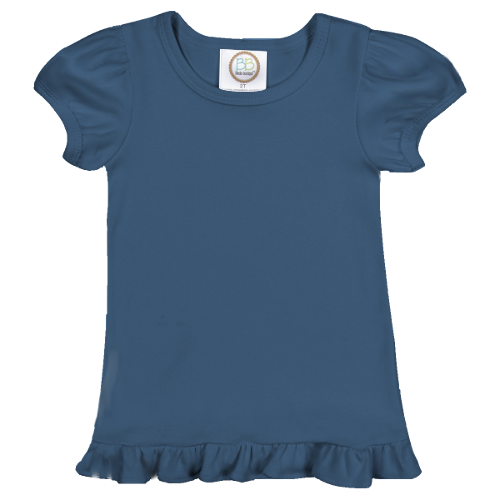 Short Sleeve Ruffle Shirt for Girls Custom Monogram