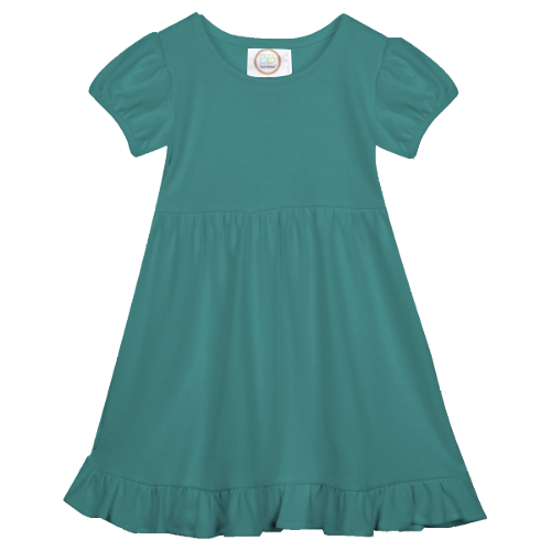 Short Sleeve Ruffle Dress for Girls Custom Monogram