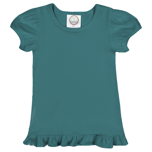 Short Sleeve Ruffle Shirt for Girls Custom Monogram