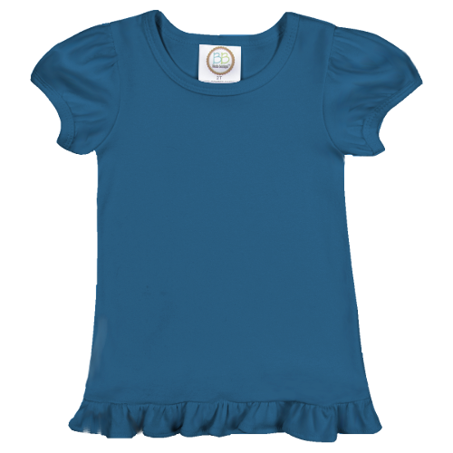 Short Sleeve Ruffle Shirt for Girls Custom Monogram