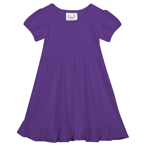 Short Sleeve Ruffle Dress for Girls Custom Monogram