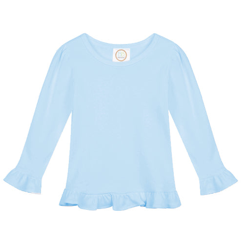 Long Sleeve Ruffle Shirt for Girls Custom Monogram