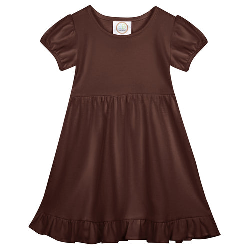 Short Sleeve Ruffle Dress for Girls Custom Monogram