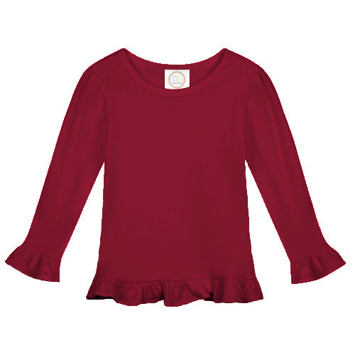 Long Sleeve Ruffle Shirt for Girls Custom Monogram