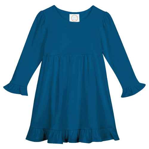 Long Sleeve Ruffle Dress for Girls Custom Monogram