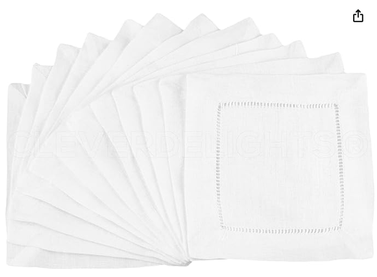 Scalloped Drink Napkins Custom Monogram