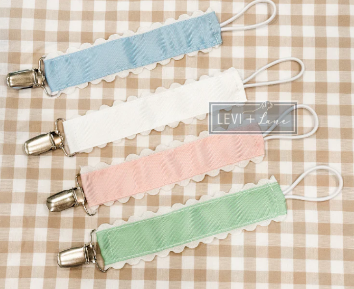 Infant Pacifier Clip Custom Monogram
