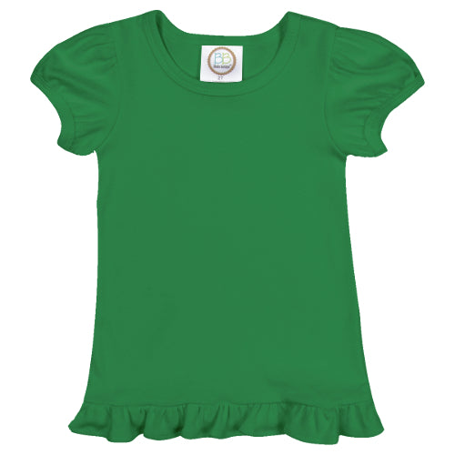 Short Sleeve Ruffle Shirt for Girls Custom Monogram