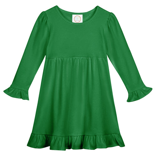 Long Sleeve Ruffle Dress for Girls Custom Monogram
