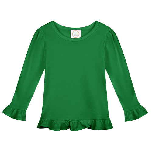 Long Sleeve Ruffle Shirt for Girls Custom Monogram