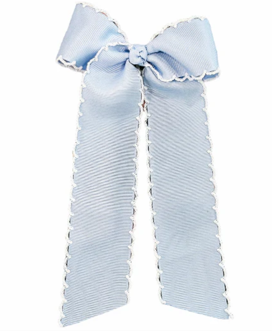 Girls Medium Long Tail Hair Bow Custom Monogram