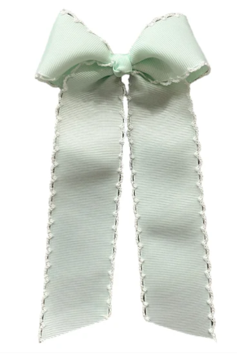 Girls Medium Long Tail Hair Bow Custom Monogram