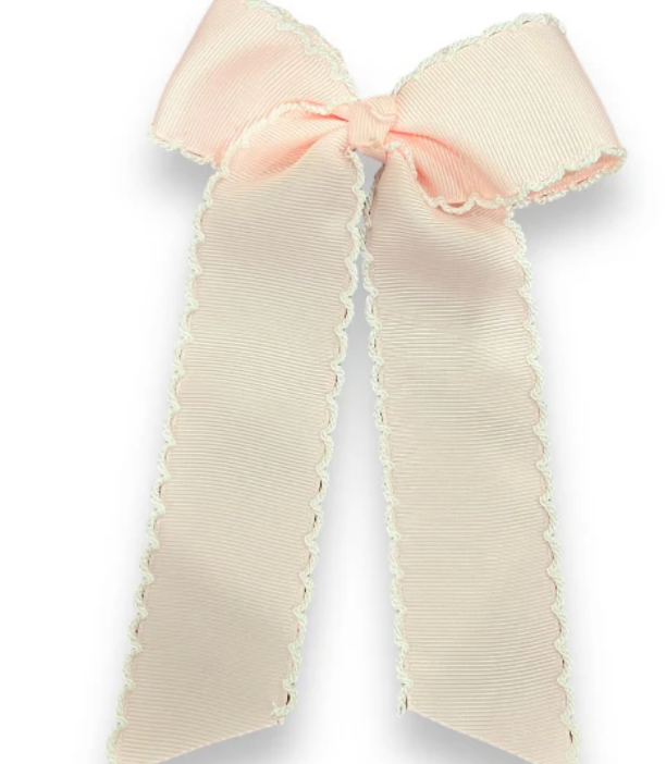 Girls Medium Long Tail Hair Bow Custom Monogram