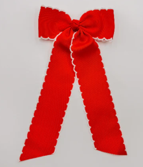 Girls Medium Long Tail Hair Bow Custom Monogram