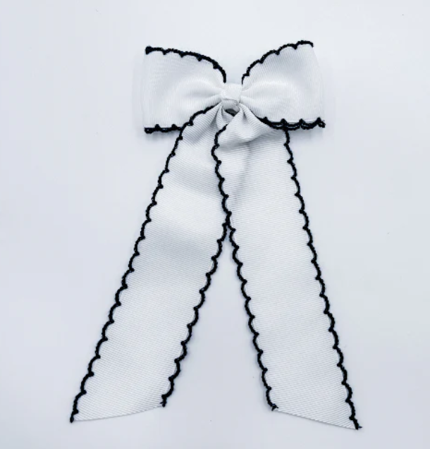 Girls Medium Long Tail Hair Bow Custom Monogram