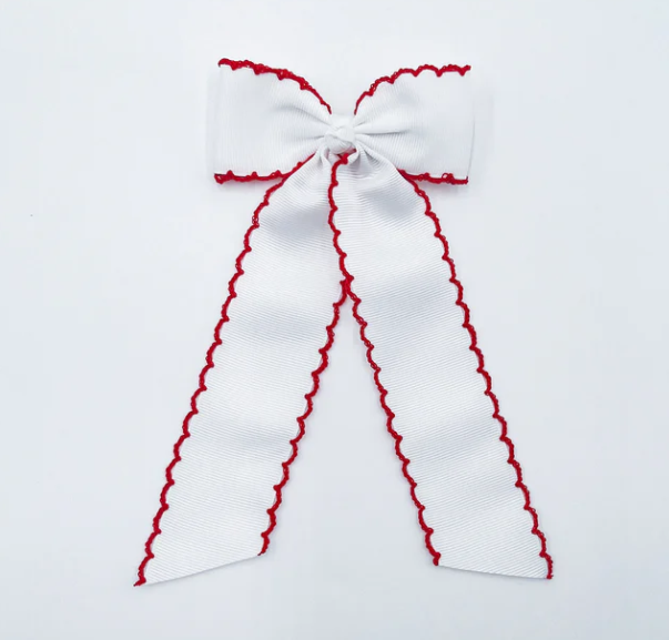 Girls Medium Long Tail Hair Bow Custom Monogram
