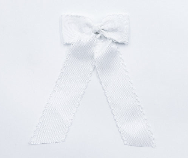 Girls Medium Long Tail Hair Bow Custom Monogram