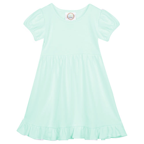 Short Sleeve Ruffle Dress for Girls Custom Monogram