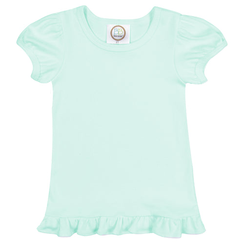Short Sleeve Ruffle Shirt for Girls Custom Monogram