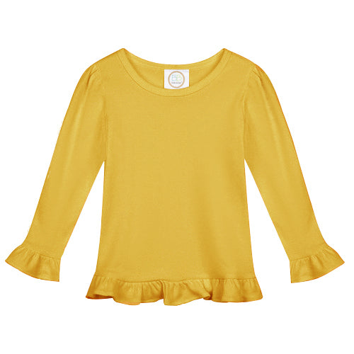 Long Sleeve Ruffle Shirt for Girls Custom Monogram