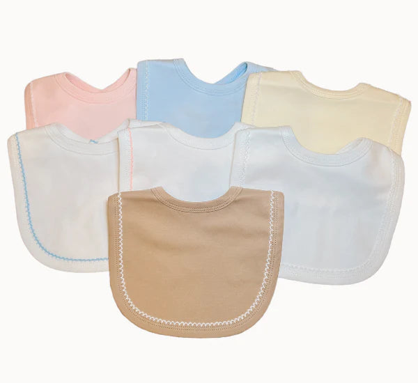 Infant Picot Trim Bib Custom Monogram