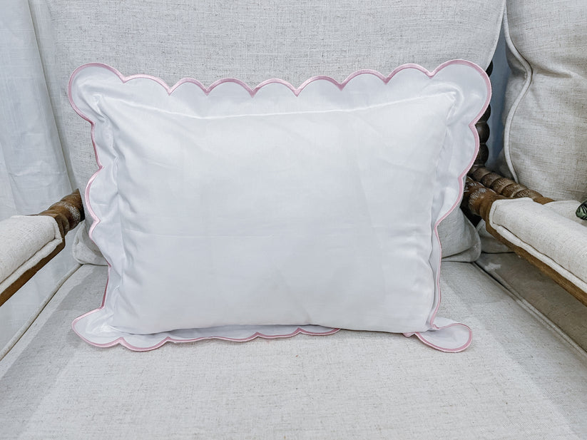 Scalloped Edge Pillow Custom Monogram