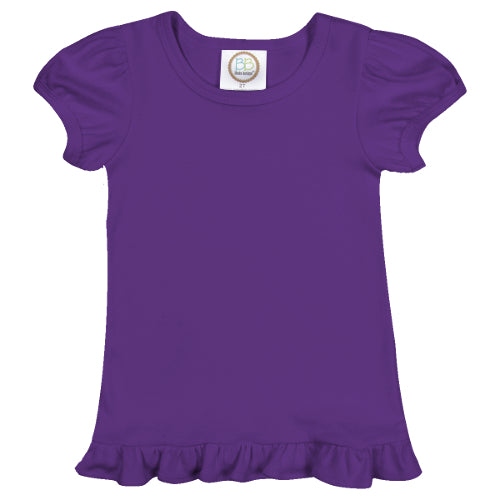 Short Sleeve Ruffle Shirt for Girls Custom Monogram
