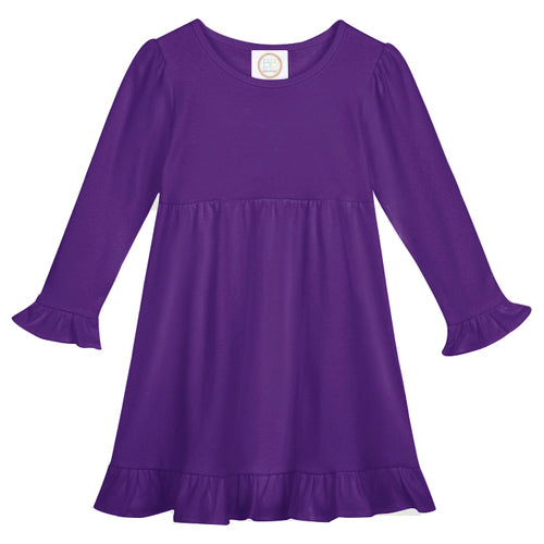 Long Sleeve Ruffle Dress for Girls Custom Monogram