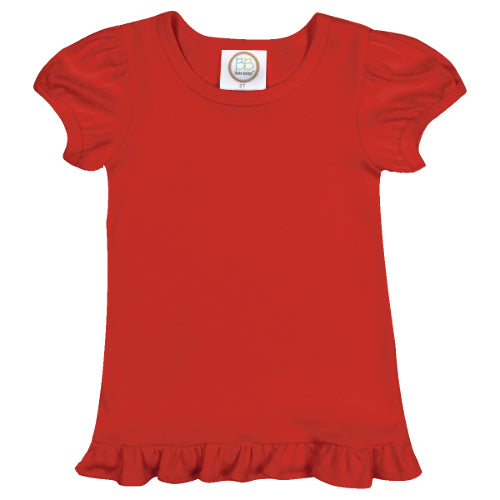 Short Sleeve Ruffle Shirt for Girls Custom Monogram