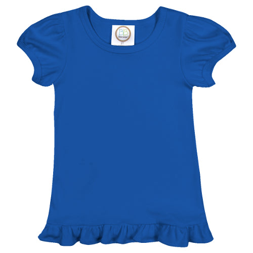 Short Sleeve Ruffle Shirt for Girls Custom Monogram