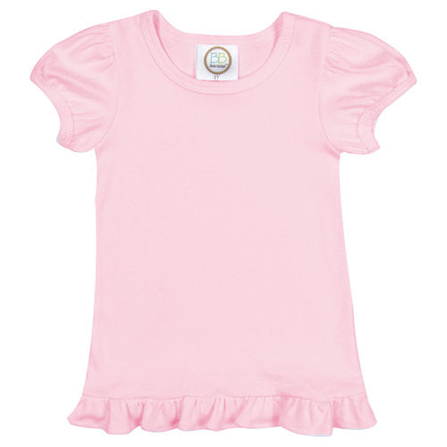 Short Sleeve Ruffle Shirt for Girls Custom Monogram
